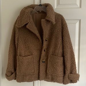 Free people fall brown Sherpa coat